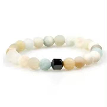 Natural Gemstone Bracelet Vintage Stone Beads Men Women Jewelry - Mubimart