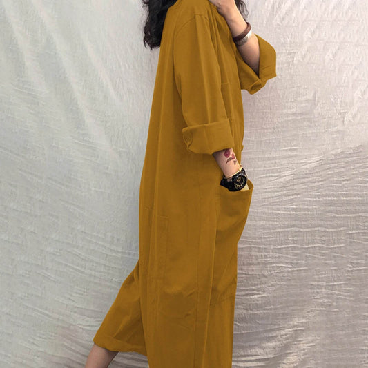 Plus Size Women's Jumpsuit With Multiple Pockets - Mubimart