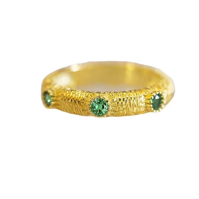 Inlaid Emerald Gold Gemstone Women's Light Luxury Niche Bracelet - Mubimart