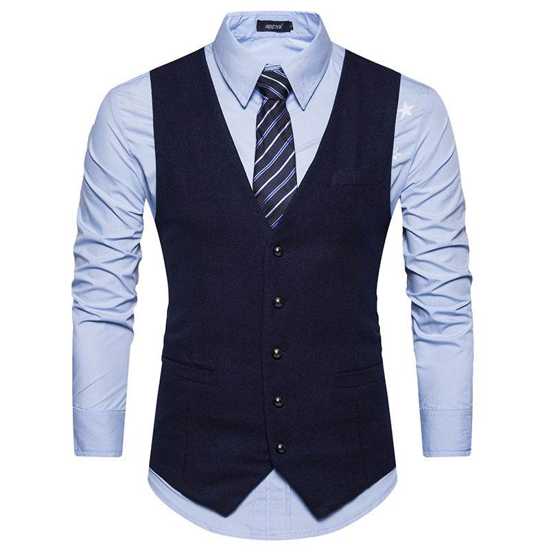 Men's British Slim Suit Professional Vest - Mubimart