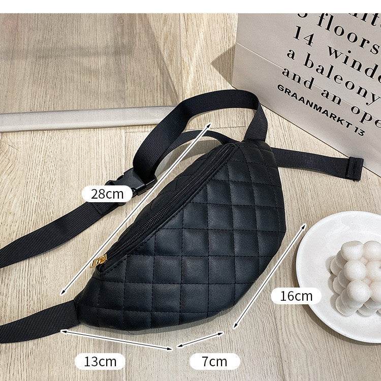 Rhombus Shoulder Bag Women's Leather Small Satchel - Mubimart