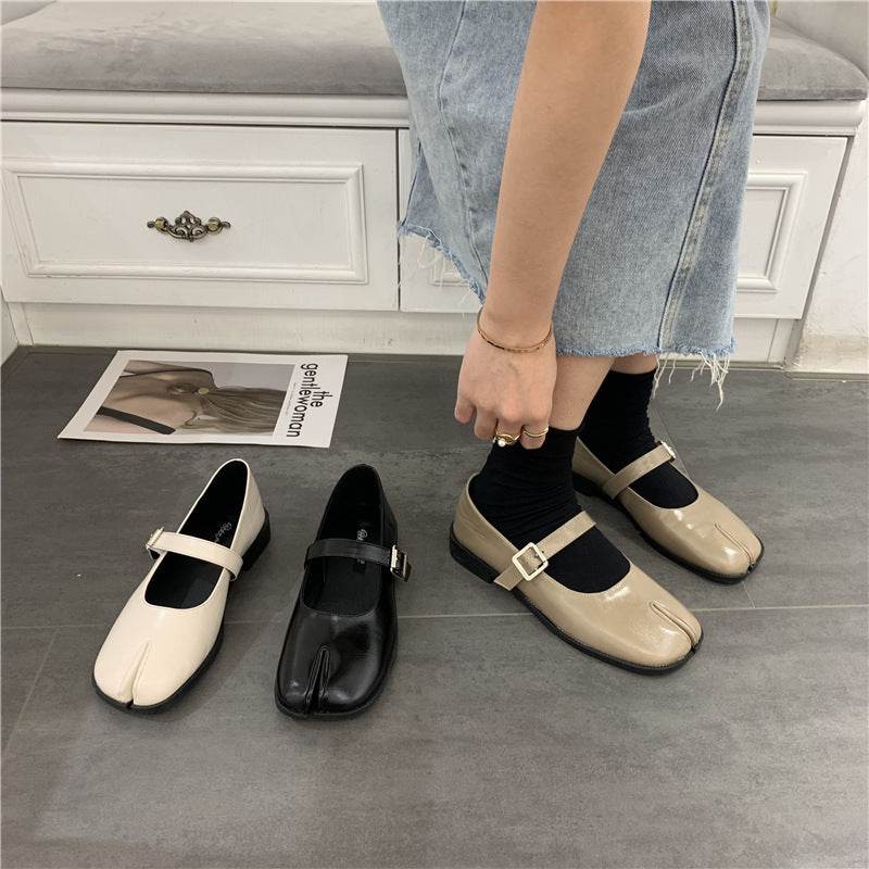 Split Toe Mary Jane Shoes - Mubimart
