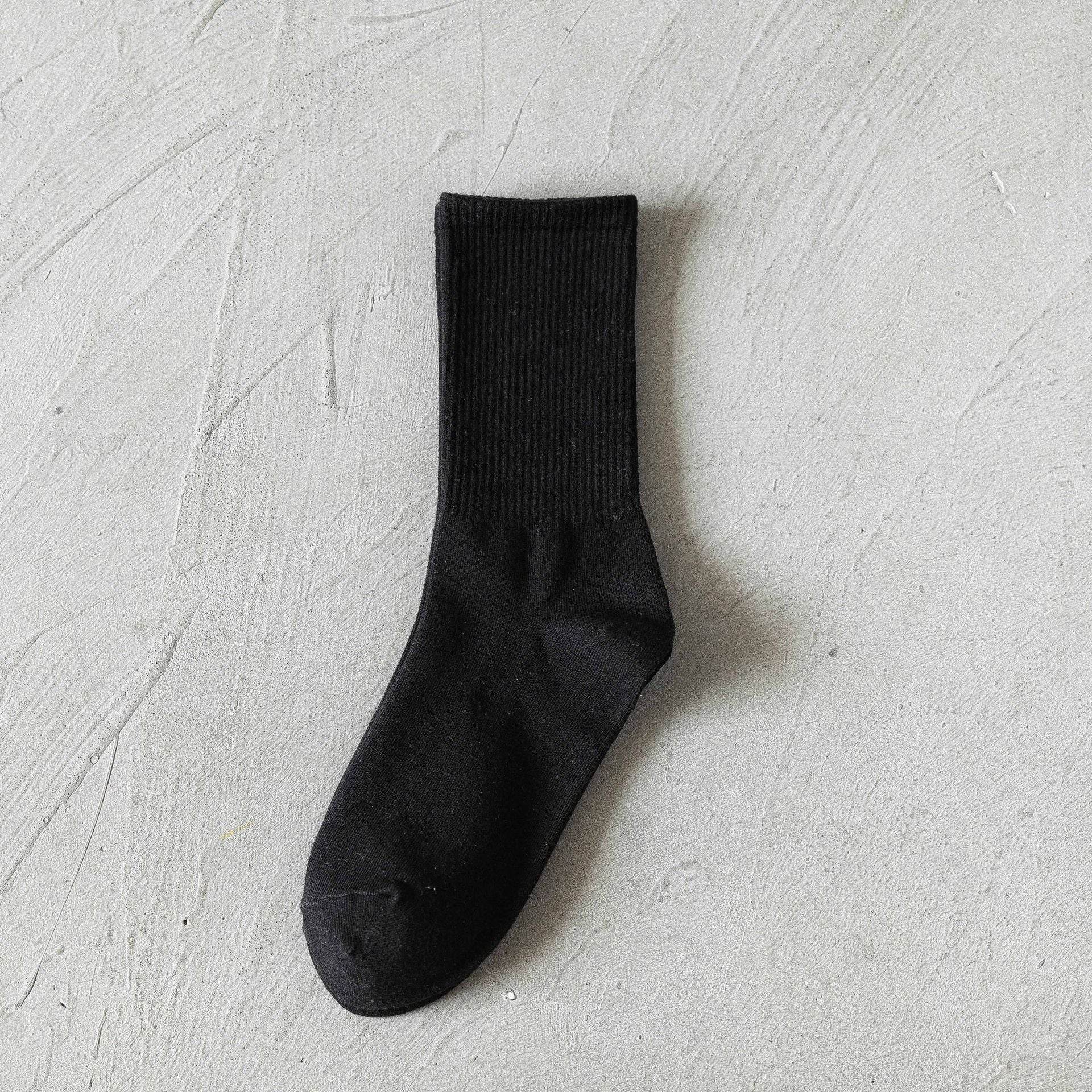 Black And White Socks Embroidered Planet Socks Men And Women Couple Athletic Socks Ins Hip Hop Cool Fashion Cotton Tube Socks - Mubimart