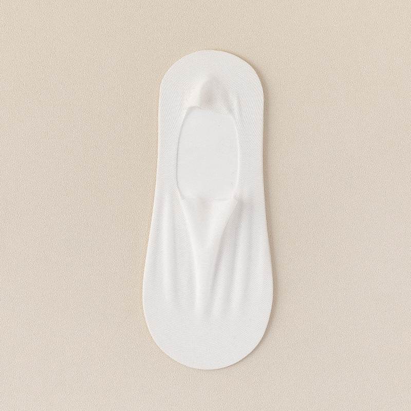 Thin Solid Color Bottom Super Low Cut Invisible Socks - Mubimart