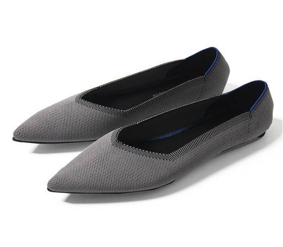 Women's Pointed Toe Casual Woven Flat Shoes - Mubimart