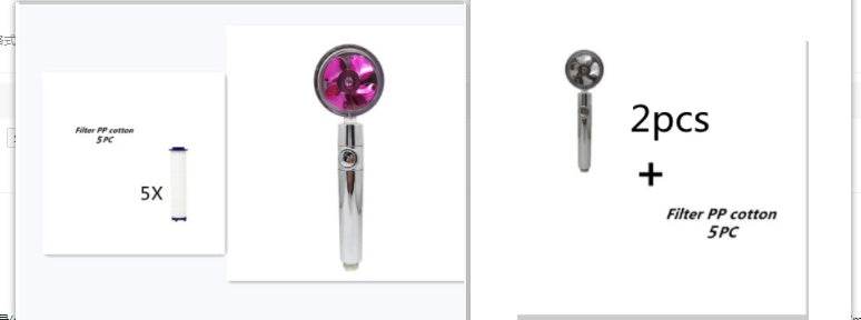 Shower Head Water Saving Flow 360 Degrees Rotating With Small Fan ABS Rain High Pressure Spray Nozzle Bathroom Accessories - Mubimart