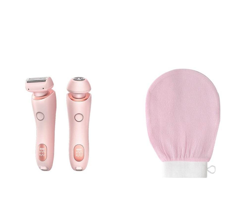 2 In 1 Hair Removal Epilator USB Rechargeable Trimmer Women Body Razor Face Leg Armpit Bikini Hand Pubic Shaver Hair Remover - Mubimart