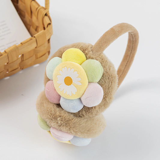 New Children's Plush Earmuffs Cute Sunflower Warm