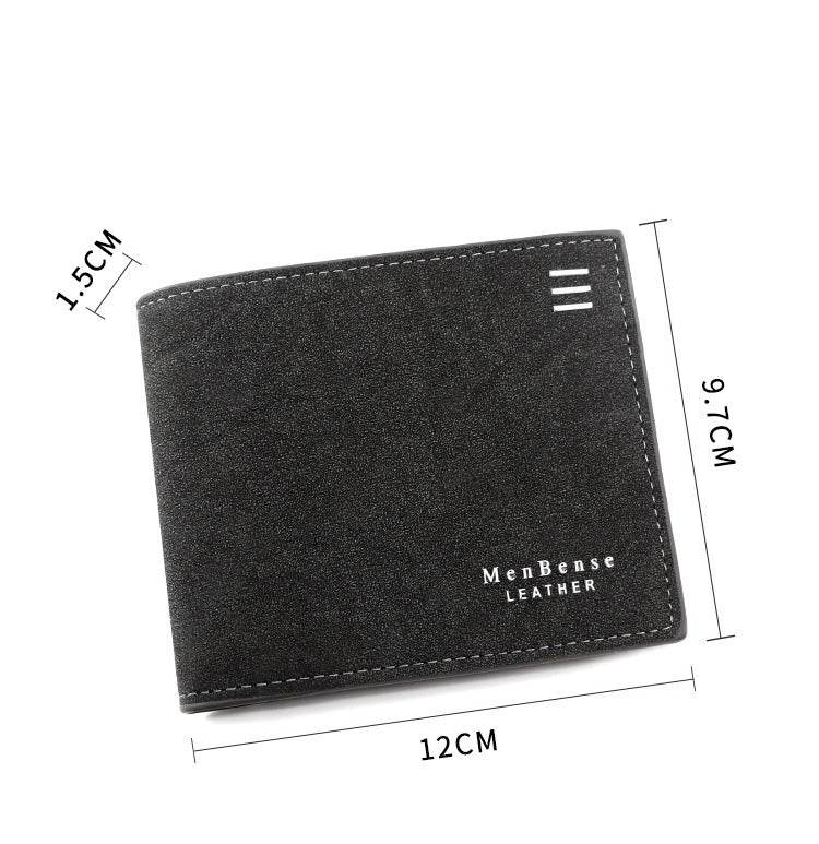 New Personalized Men's Short Wallet Fashion Silk Screen Wallet Men's Frosted Clutch Wallet - Mubimart