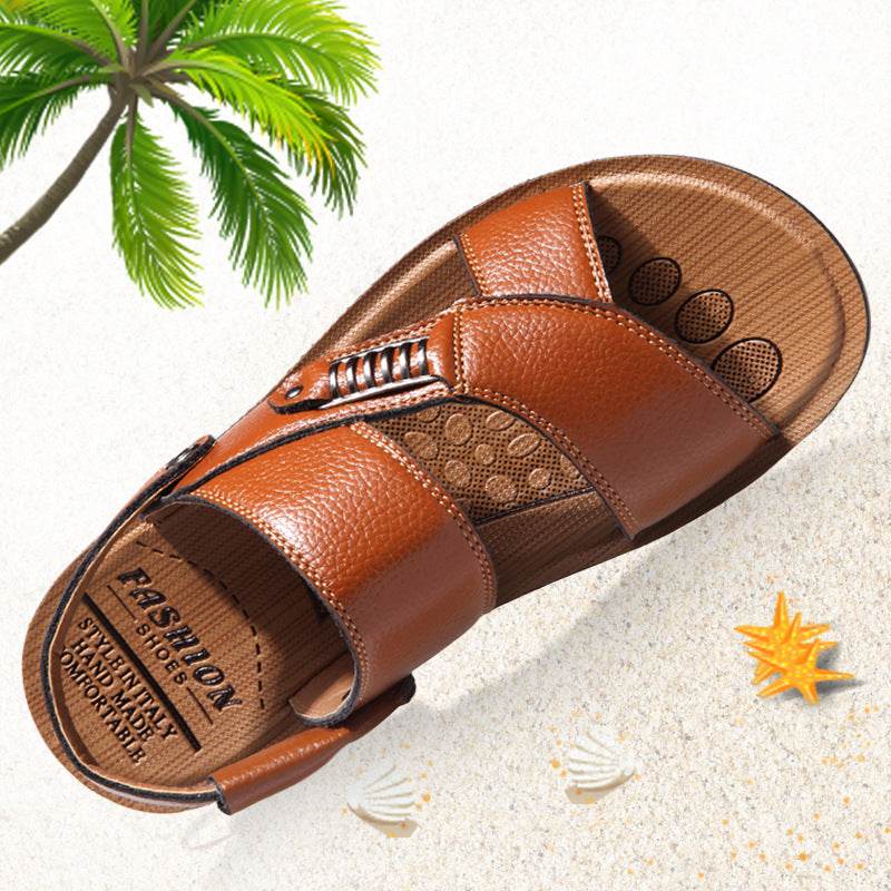 Summer Sandals Men's Leather Sandals And Slippers Casual And Breathable - Mubimart