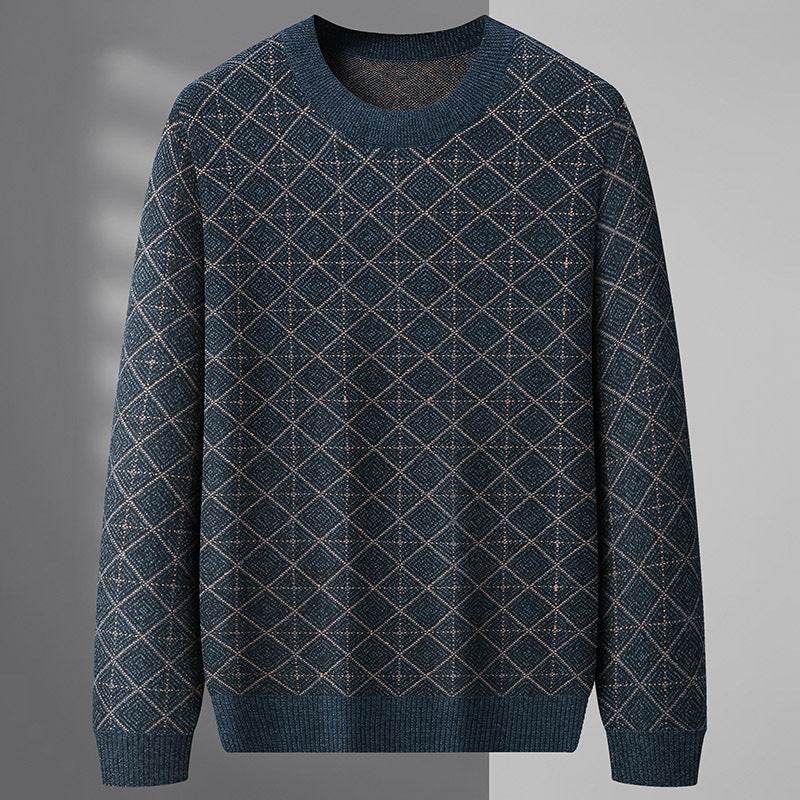 Round Neck Sweater XL Mens Loose - Mubimart
