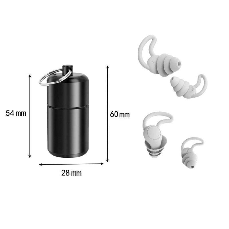 Noise-reduction Ear Plugs Aluminum Box Nano Silicone Soundproof Earplugs Sleep Soundproof Waterproof Earplug - Mubimart