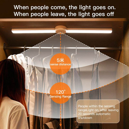 Intelligent Cabinet Light With Foldable Automatic Human Body Sensing Light, Clothing Cabinet Light, Wine Cabinet Light, Strip Light, Magnetic Wall Light - Mubimart