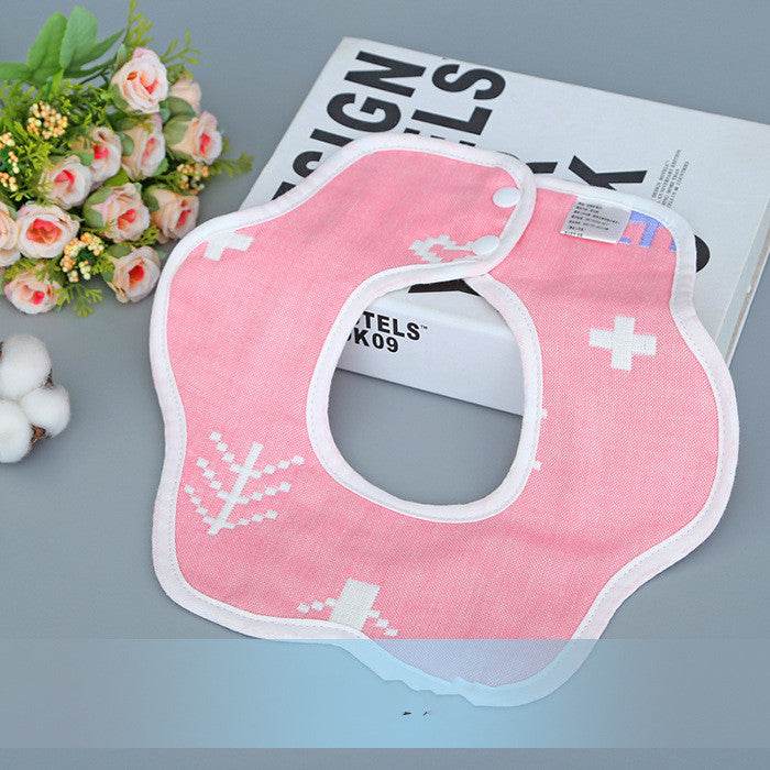 U-shaped Bib Children's 6-layer Cotton Gauze Bib Cartoon Custom Infant Baby Supplies 360 Rotating Bib - Mubimart