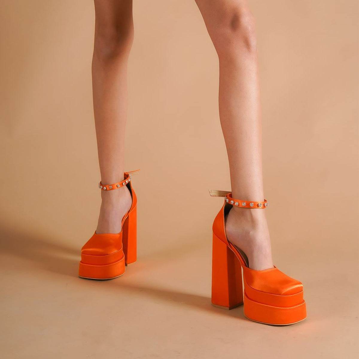 New Fashion 14cm Rhinestone Platform High Heels - Mubimart