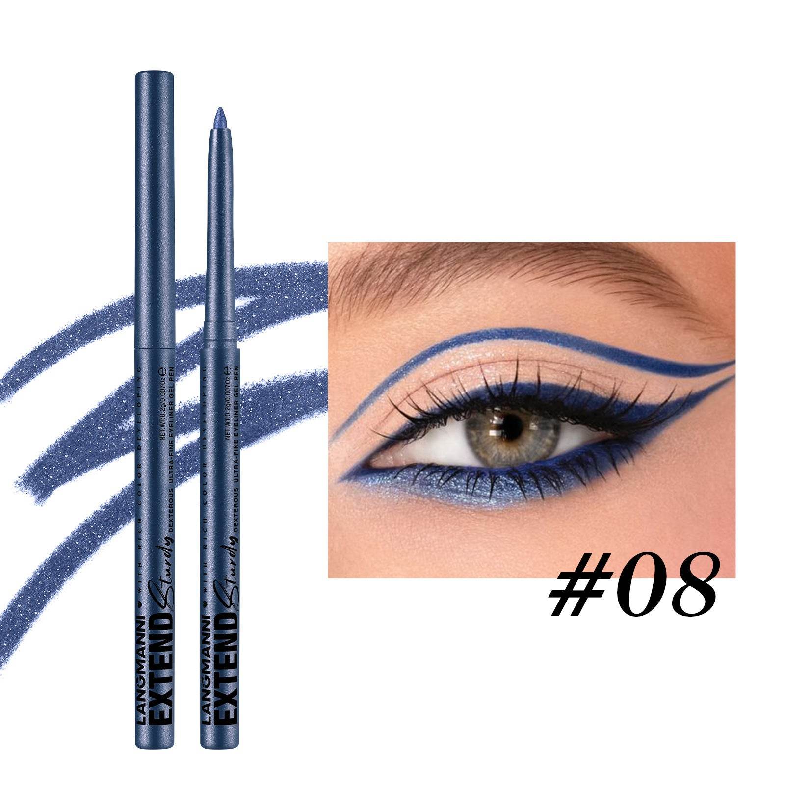 Colorful Gel Glitter Eyeliner Pencils Waterproof & Smudgeproof For Party, Halloween, Cosplay Makeup 12 Vibrant Shades - Mubimart