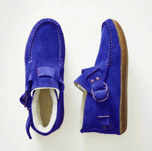 Women's Comfy Leather Leopard Flats Autumn Buckle Strap Shoes For Women New Casual Travel Breathable Women Shoes - Mubimart