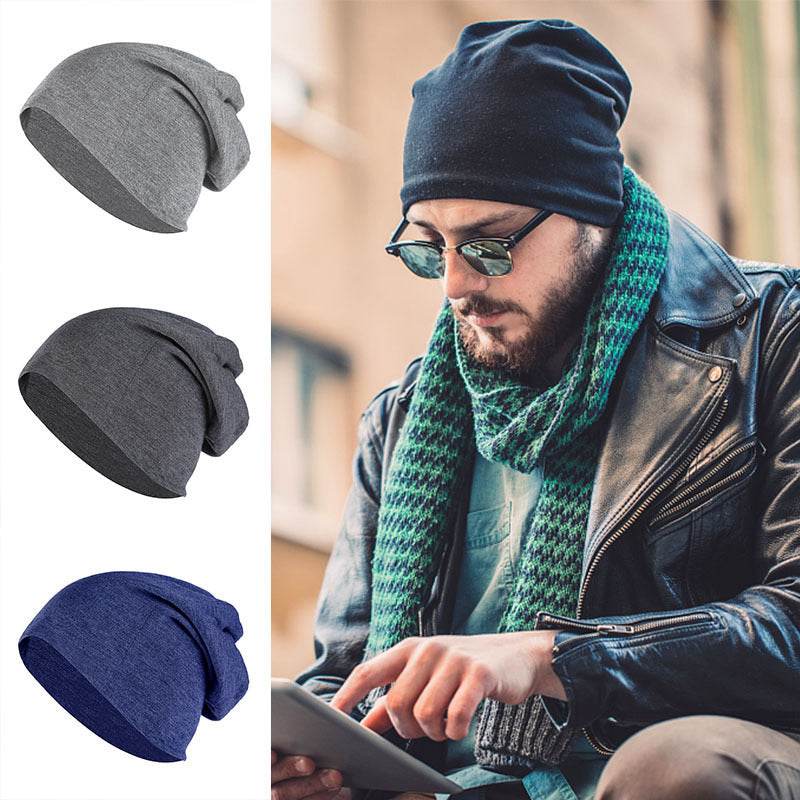 Solid Color Autumn Spring Beanies Hats For Man Male - Mubimart
