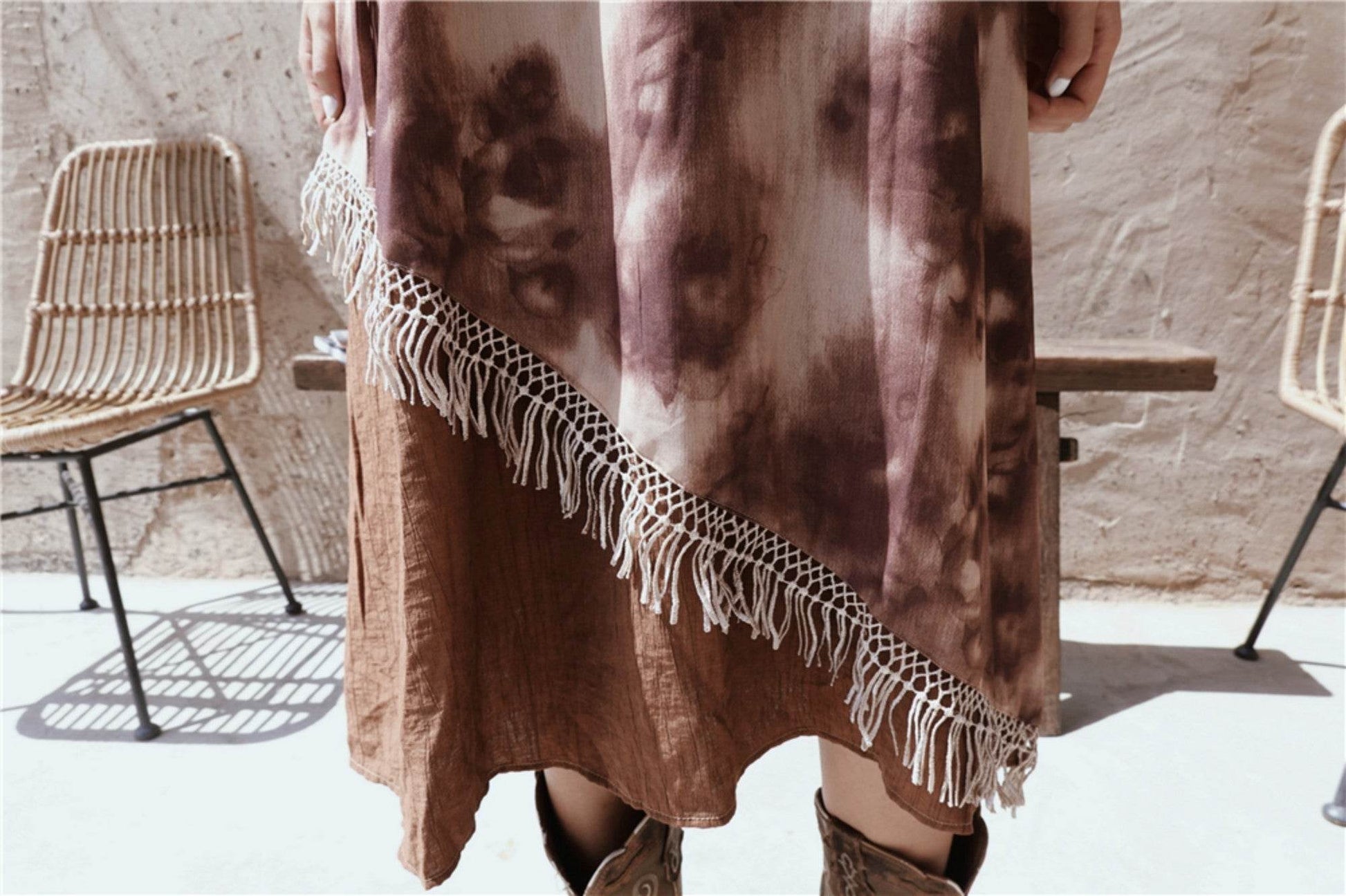 Bohemian Tassel Camisole Dress - Mubimart