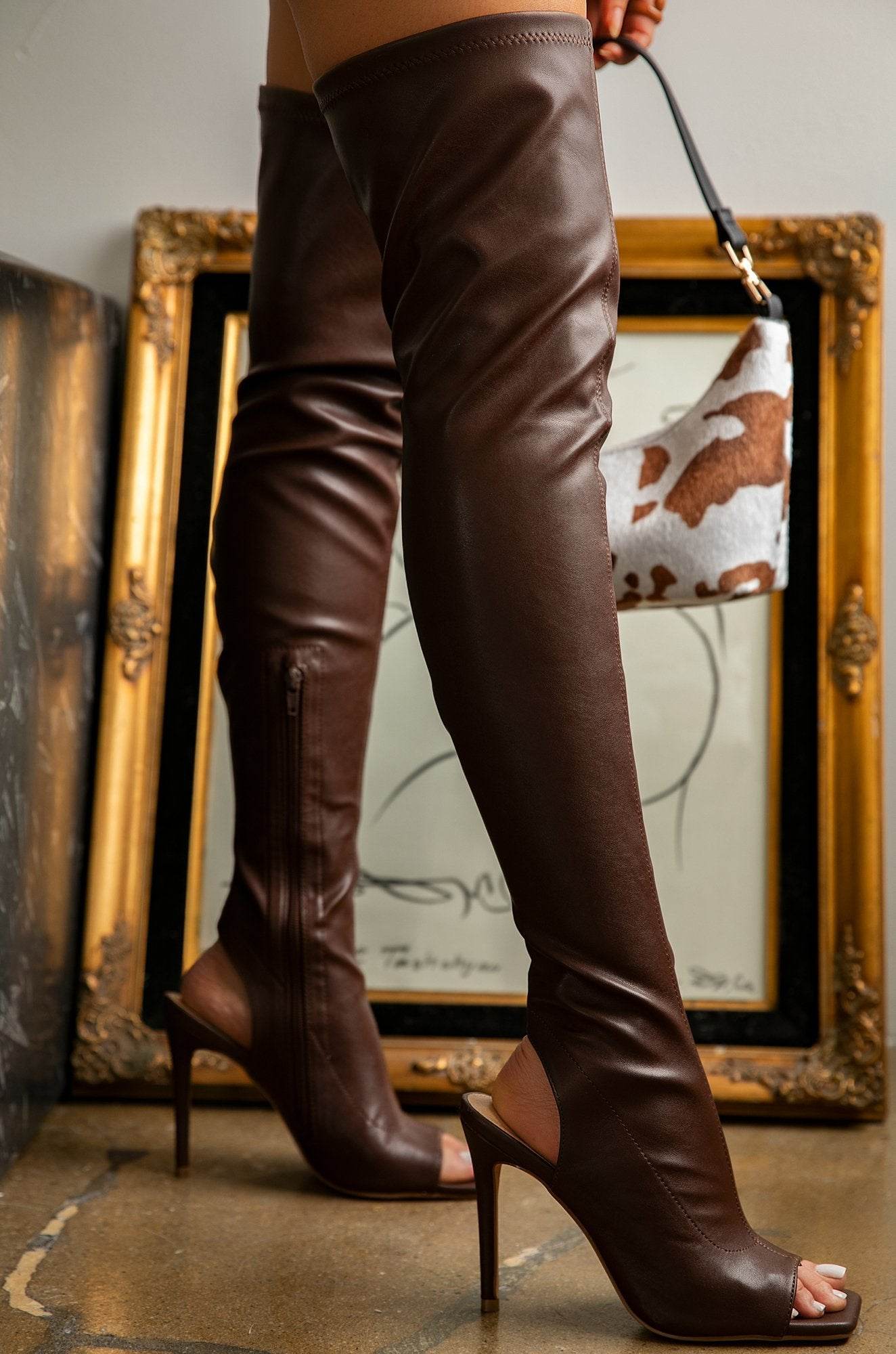 Fish Mouth Women's Boots Stiletto Heels Black Is Thin And Tall - Mubimart