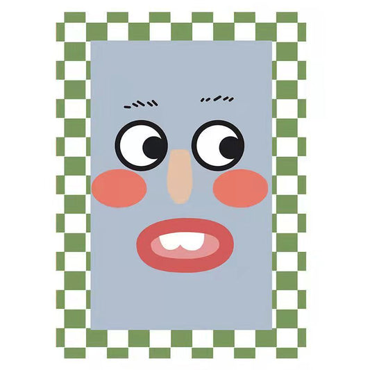 Creative Home Bedside Plaid Expression Rug