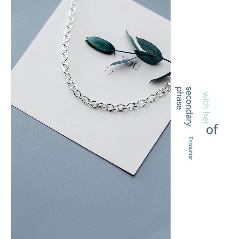 S925 Silver Bracelet Korean Simple Fashion Ankle-strap Buckle Graceful Personality Chain - Mubimart
