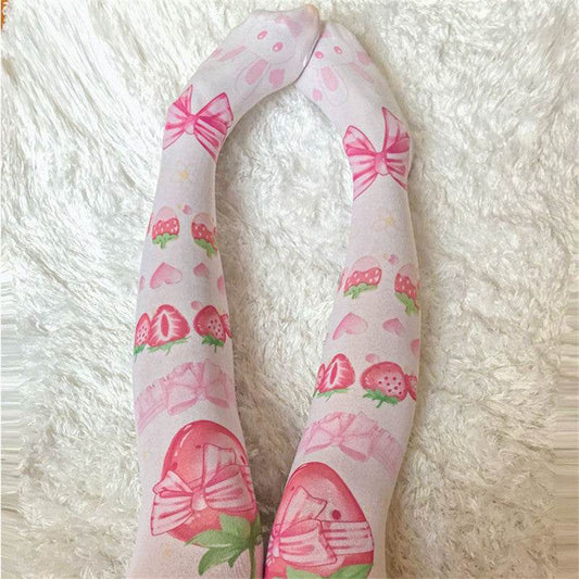 Women's Fashion Simple Print Knee-high Socks - Mubimart