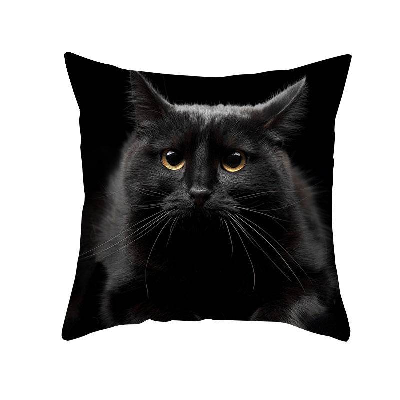 Black Cat Printed Christmas Cushion Covers Pillow Cover Pillowcases - Mubimart