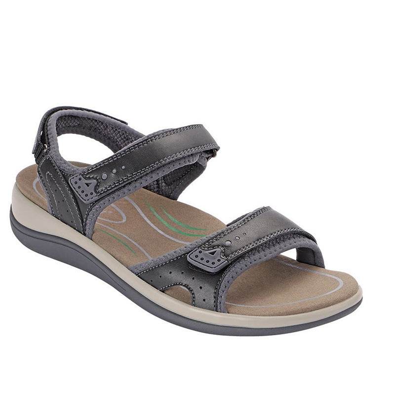 Casual Comfort Flat Fish Mouth Hollow Velcro Beach Sandals - Mubimart