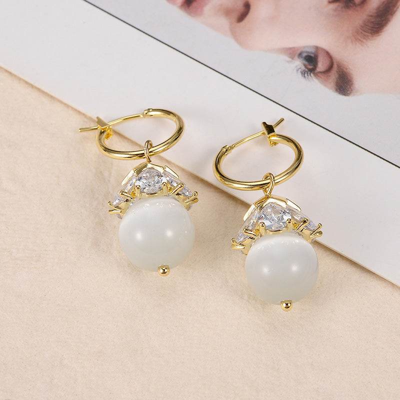 Opal Butterfly Stud Earrings Women - Mubimart