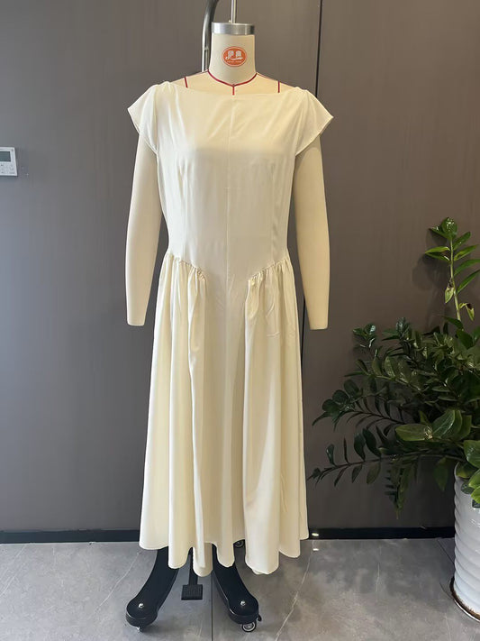 Backless Crew-neck Sleeveless Tank Dress Womens Midi Dress