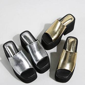 Women's Wedge Platform Peep Toe High Heels - Mubimart