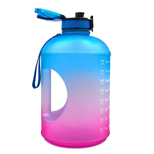 Sports Bottle Plastic Bouncing Cup Frosted Gradient Fitness Space Cup - Mubimart