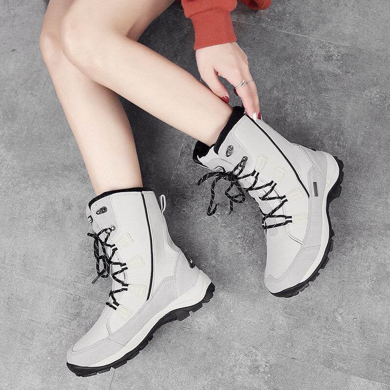 Women's Outdoor Mid-calf Length Thermal Snow Boots - Mubimart