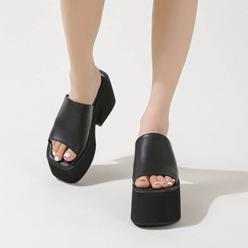 Women's Wedge Platform Peep Toe High Heels - Mubimart