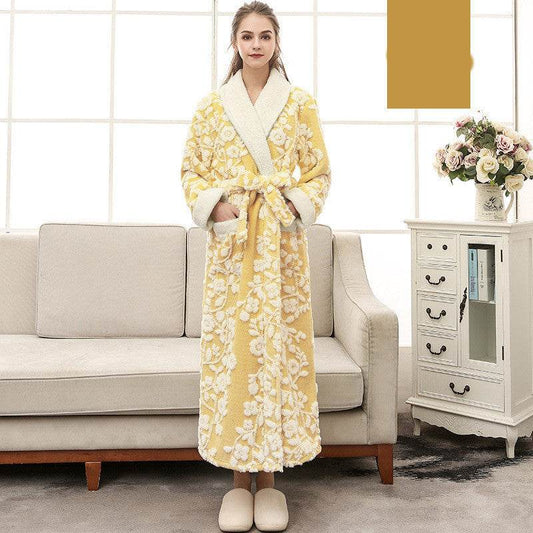 Thicken And Lengthen Plus Size Flannel Nightgown - Mubimart