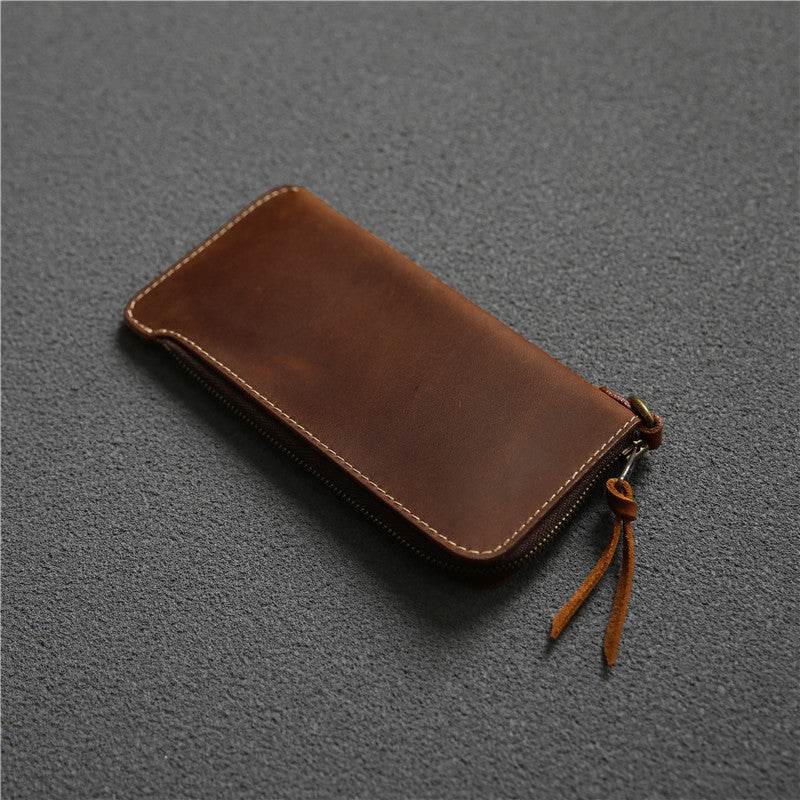 Wallet Top Layer Leather Belt Zipper Wallet - Mubimart