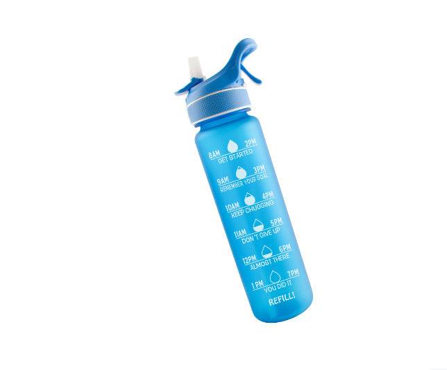 Water Bottle Scrub Bounce Cover Straw Space Cup Sports Water Bottle - Mubimart