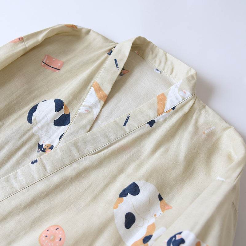 Cardigan Cotton Loungewear Comfortable Suit Pajamas - Mubimart