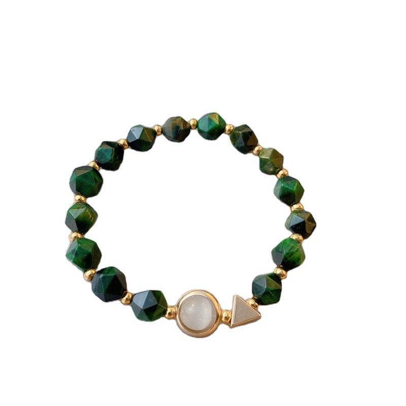 Simple Green Gemstone Bracelet Women - Mubimart