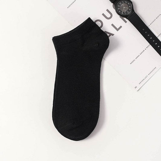 Solid Color Breathable Ankle Socks - Mubimart