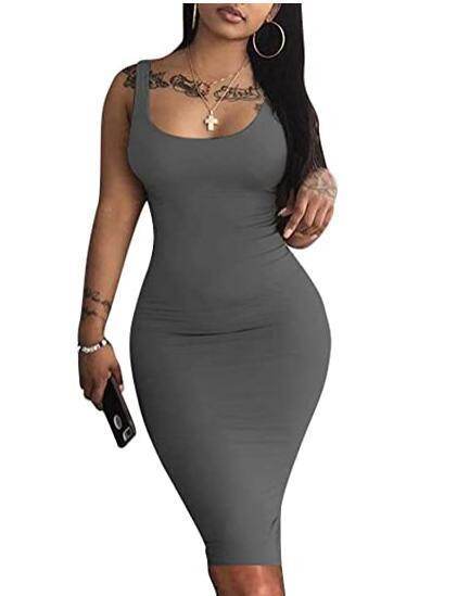 Womens Sexy Bodycon Tank Dress Sleeveless - Mubimart