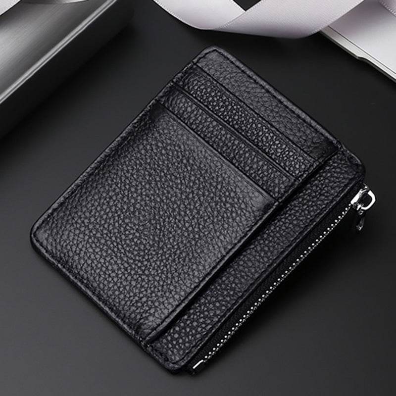 Leather Card Holder First Layer Cowhide Card Holder - Mubimart