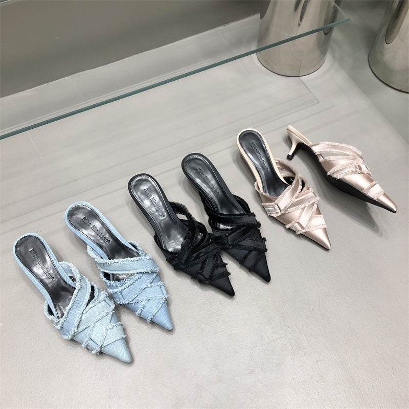 Hot Girl Kitten Heel Sandals Women's Summer Outdoor Wear - Mubimart