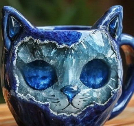 Geode Mug Crystal Cat Cup Resin Crafts