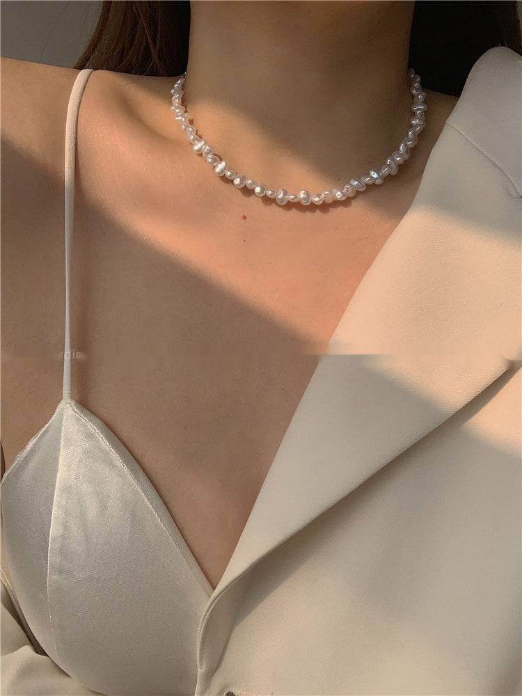 Pearl Necklace Retro Clavicle Chain For Women - Mubimart