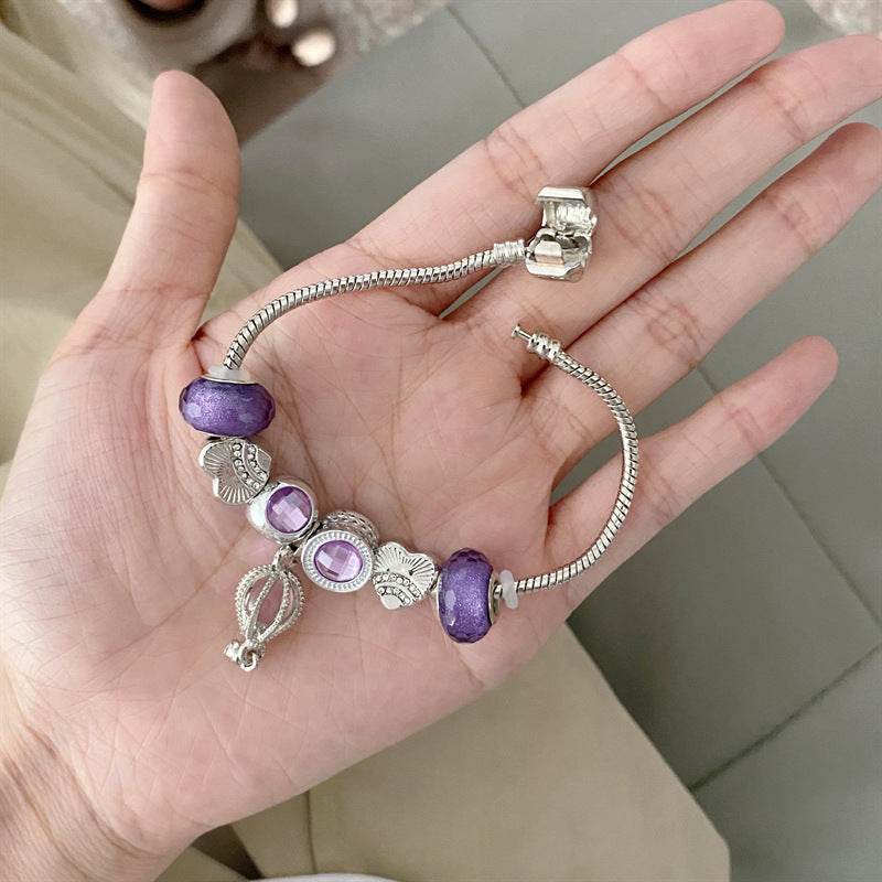New Panjia Style Beaded Purple Hot Air Balloon Bracelet For Women - Mubimart