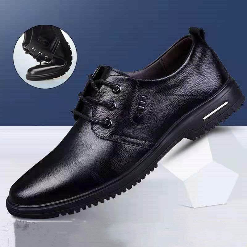 Mens Fashion Casual Leather Soft Sole Insole High Shoes - Mubimart