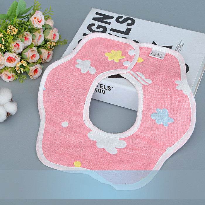 U-shaped Bib Children's 6-layer Cotton Gauze Bib Cartoon Custom Infant Baby Supplies 360 Rotating Bib - Mubimart