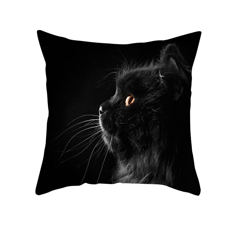 Black Cat Printed Christmas Cushion Covers Pillow Cover Pillowcases - Mubimart